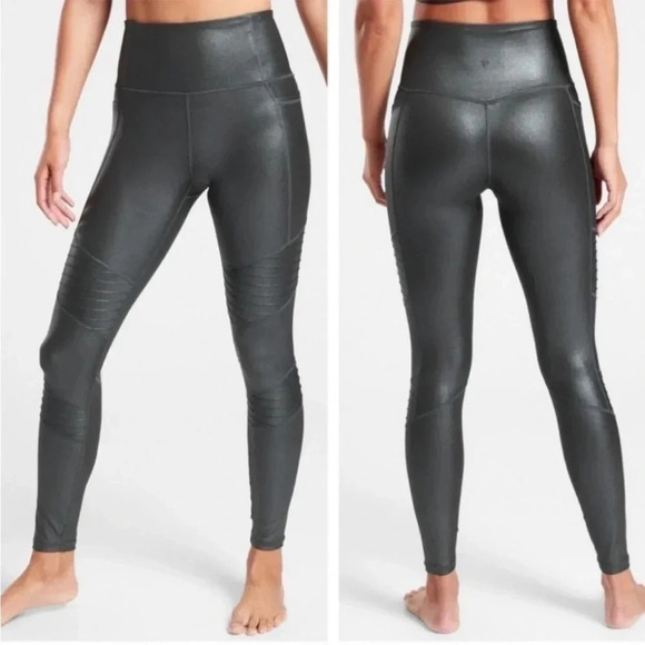 Athleta inclination motto gunmetal leggings - Picture 1 of 9